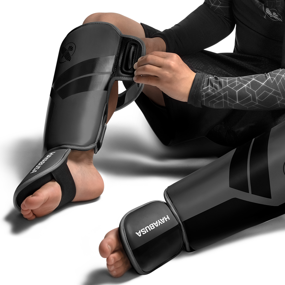 Hayabusa S4 Jugend-Schienbeinschoner - Charcoal grau