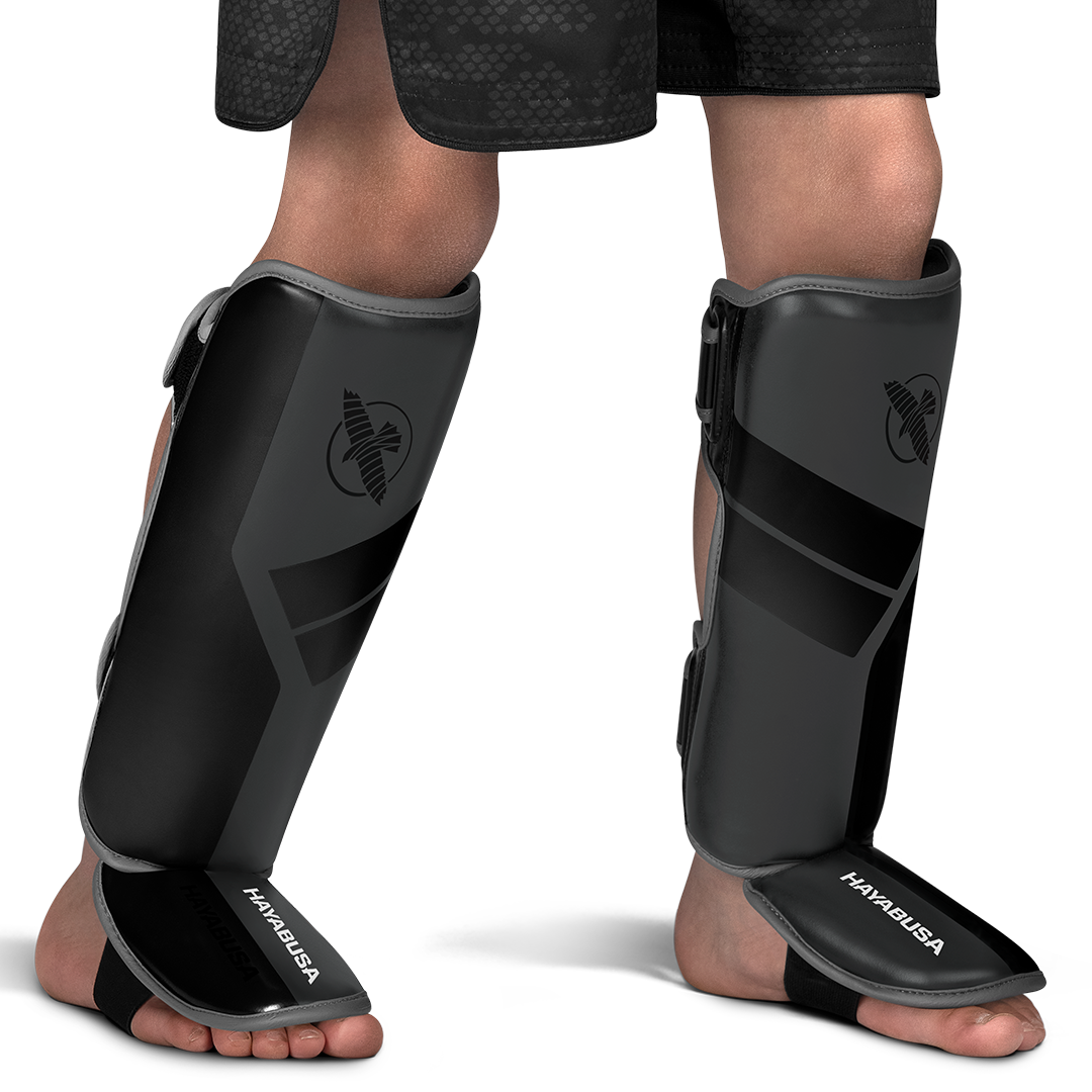 Hayabusa S4 Jugend-Schienbeinschoner - Charcoal grau