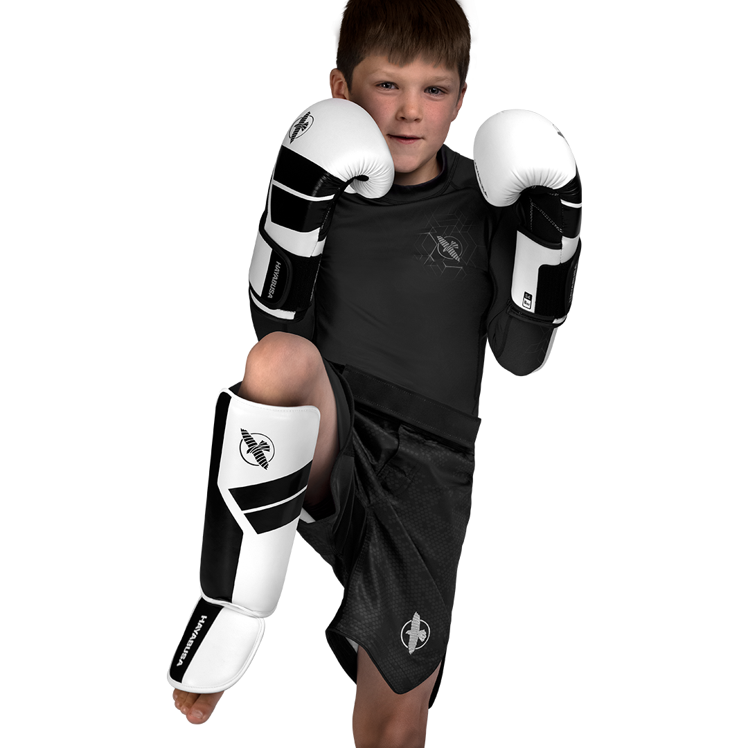 Hayabusa S4 Jugend-Schienbeinschoner - Weiß