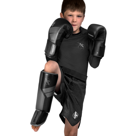 Hayabusa S4 Jugend-Schienbeinschoner - Schwarz