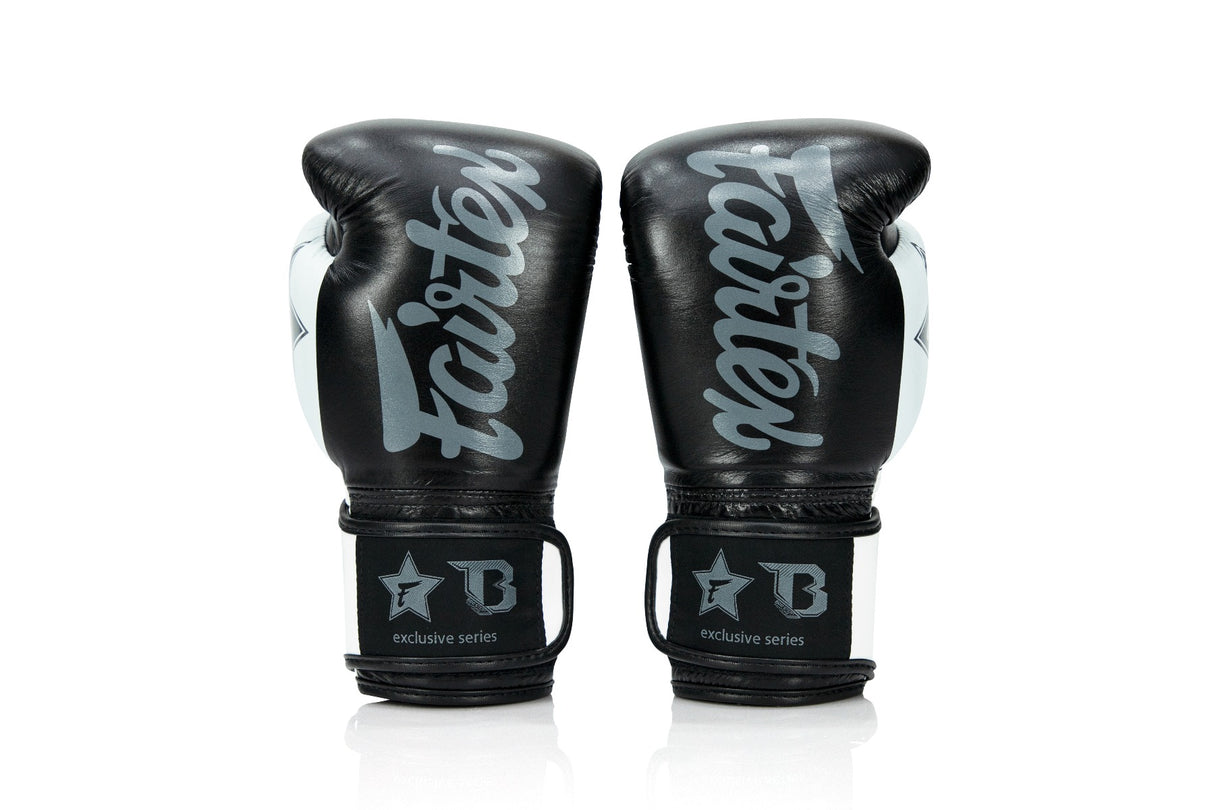 Booster X Fairtex Boxhandschuhe - BG V2 - Echtes Leder - Schwarz / Weiß