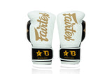 Booster X Fairtex Boxhandschuhe - BG V2 - Echtes Leder - Weiß / Schwarz / Gold