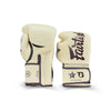Booster X Fairtex Boxhandschuhe - BG V2 - Echtes Leder - Beige / Dunkelrot