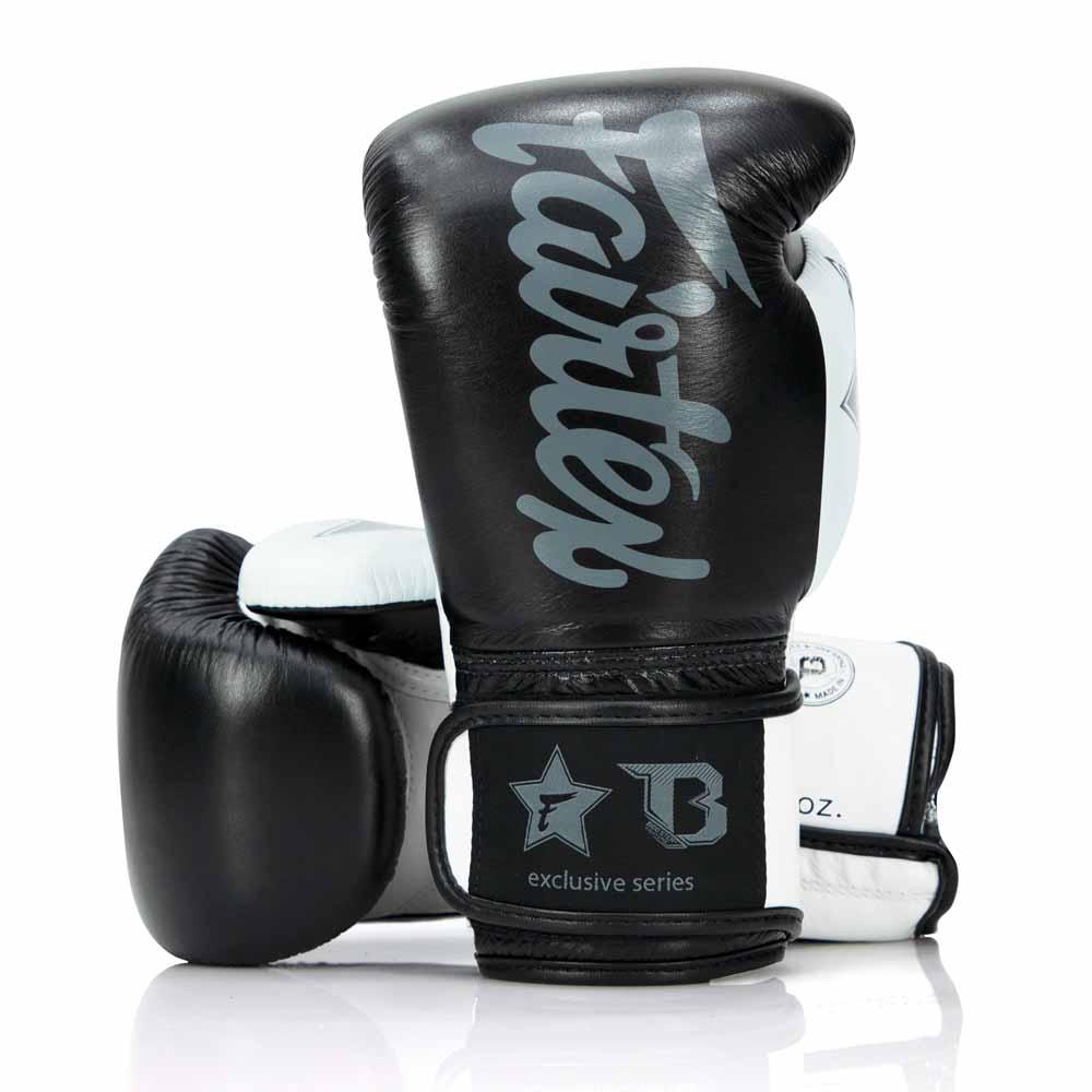 Booster X Fairtex Boxhandschuhe - BG V2 - Echtes Leder - Schwarz / Weiß