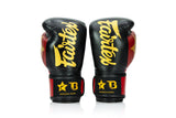 Booster X Fairtex Boxhandschuhe - BG V2 - Echtes Leder - Schwarz / Rot / Gold