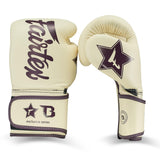 Booster X Fairtex Boxhandschuhe - BG V2 - Echtes Leder - Beige / Dunkelrot
