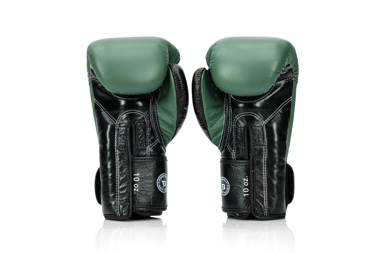 Booster X Fairtex Boxhandschuhe - BG V2 - Echtes Leder - Dunkelgrün / Schwarz