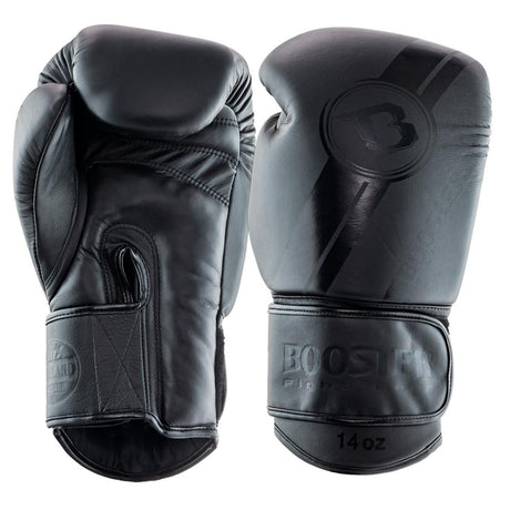 Booster Pro Range PRO BGL V3 Boxhandschuhe - Echtes Leder - Folie - Schwarz / Schwarz