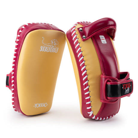 Yokkao Freestyle Kickpads - Leder - Mango / Cerise