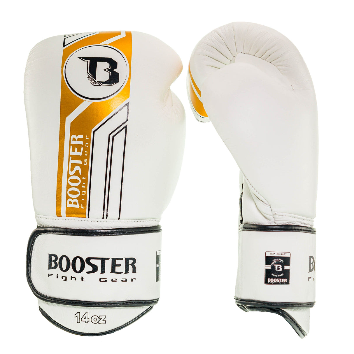 Booster Pro Range BGL V9 Boxhandschuhe - Echt Leder - weiß/gold
