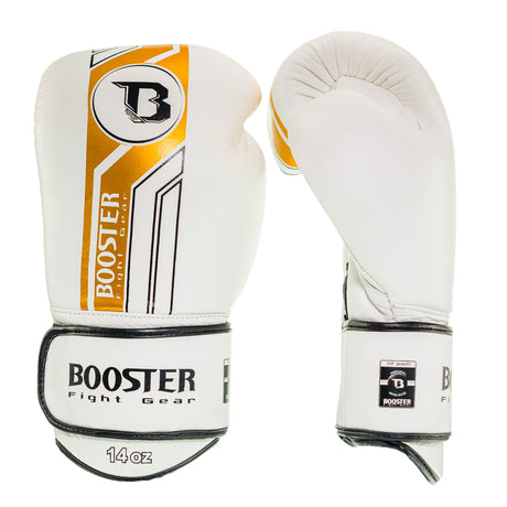 Booster Pro Range BGL V9 Boxhandschuhe - Echt Leder - weiß/gold