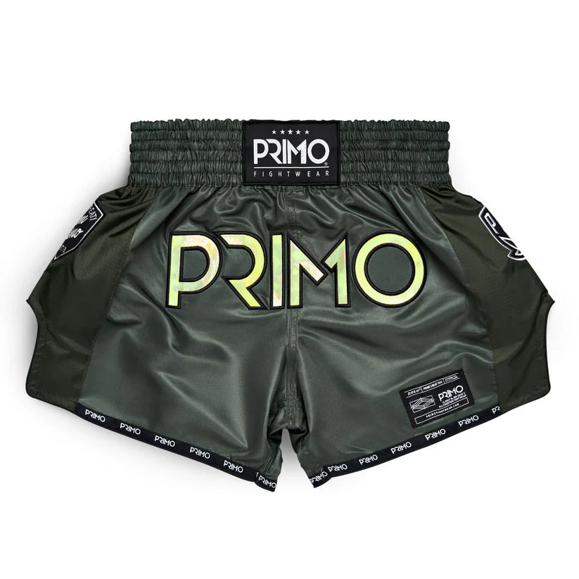 Primo Muay Thai Shorts - Hologramm-Serie - Valor Green - dunkelgrün
