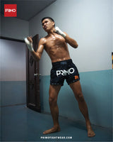 Primo Muay Thai Shorts - Free Flow Series - Gotham's Finest - Schwarz