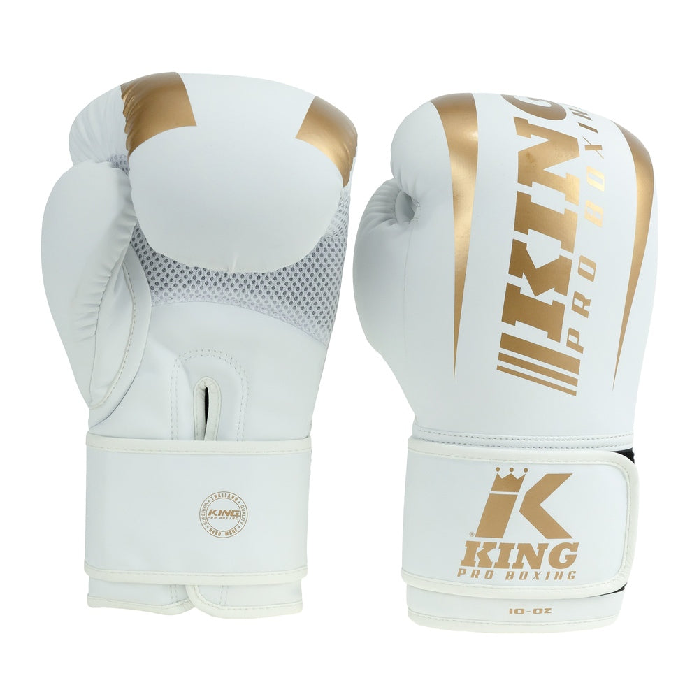 King Pro Boxing Bokshandschuhe - Revo 9 - Weiß/Gold