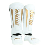 King Pro Boxing Revo 9 Kickboks Schienbeinschoner - Weiß/Gold