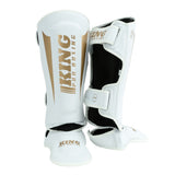 King Pro Boxing Revo 9 Kickboks Schienbeinschoner - Weiß/Gold