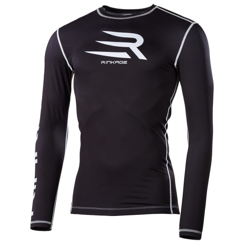 Rinkage Basis Langarm Rashguard - Schwarz