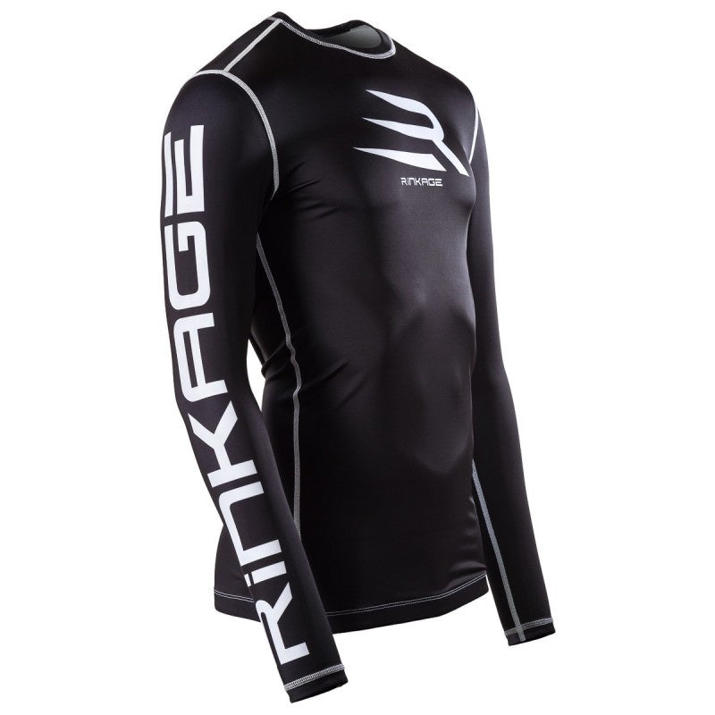 Rinkage Basis Langarm Rashguard - Schwarz