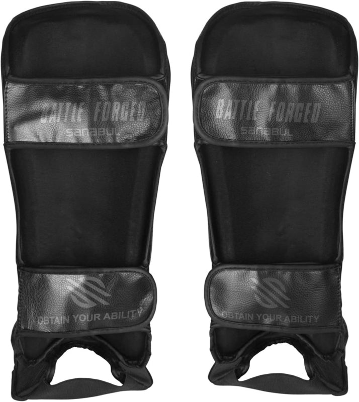 Sanabul Battle Forged Kickboxing Schienbeinschoner - Schwarz