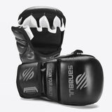 Sanabul Essential 7 oz MMA Hybrid Sparringhandschuhe - Schwarz, Silber