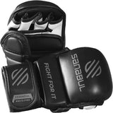 Sanabul Essential 7 oz MMA Hybrid Sparringhandschuhe - Schwarz, Silber
