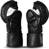 Sanabul Essential 7 oz MMA Hybrid Sparringhandschuhe - Schwarz, Silber