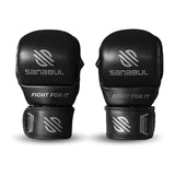 Sanabul Essential 7 oz MMA Hybrid Sparringhandschuhe - Schwarz, Silber