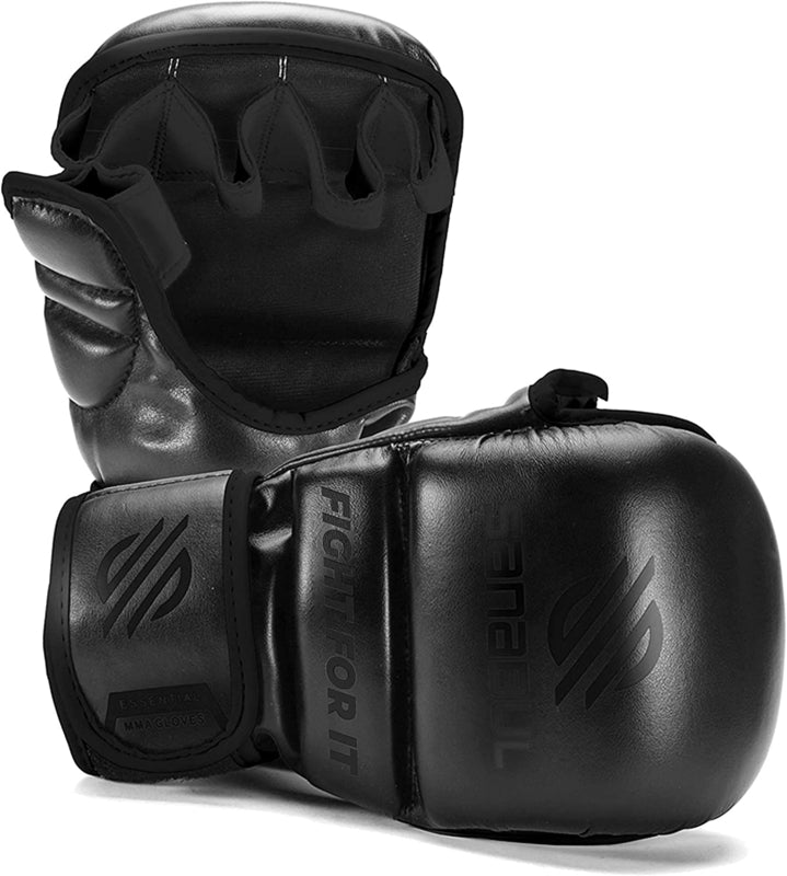 Sanabul Essential 7 oz MMA Hybrid Sparringhandschuhe - Schwarz