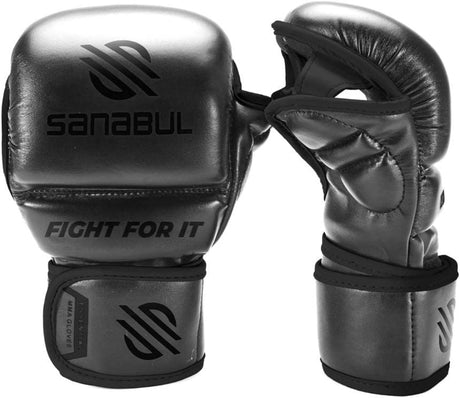 Sanabul Essential 7 oz MMA Hybrid Sparringhandschuhe - Schwarz