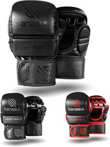 Sanabul Essential 7 oz MMA Hybrid Sparringhandschuhe - Schwarz