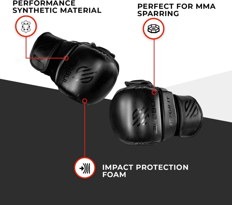 Sanabul Essential 7 oz MMA Hybrid Sparringhandschuhe - Schwarz