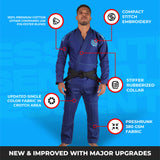 Sanabul Essential Leichtgewicht Brasilianisches Jiu Jitsu Gi - Vorverkleinert Baumwolle - IBJJF genehmigt - Blau