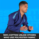 Sanabul Essential Leichtgewicht Brasilianisches Jiu Jitsu Gi - Vorverkleinert Baumwolle - IBJJF genehmigt - Blau
