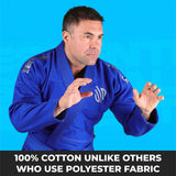 Sanabul Essential Leichtgewicht Brasilianisches Jiu Jitsu Gi - Vorverkleinert Baumwolle - IBJJF genehmigt - Blau