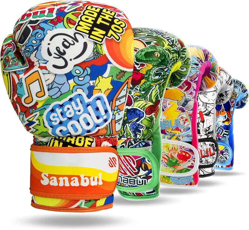 Sanabul Sticker Bomb Boxhandschuhe für Kinder - 70er