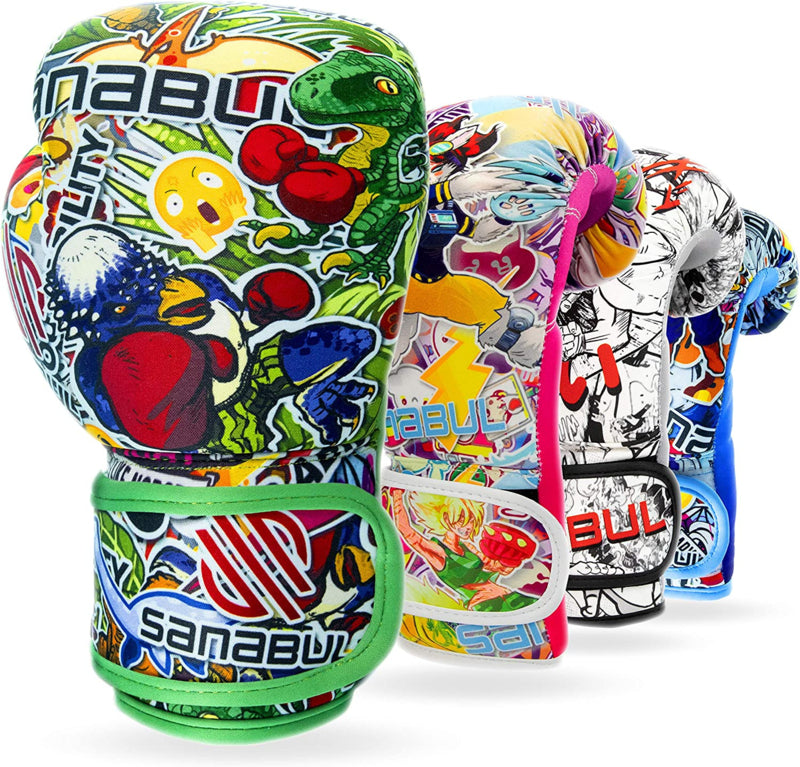 Sanabul Sticker Bomb Boxhandschuhe für Kinder - Dino Jungle