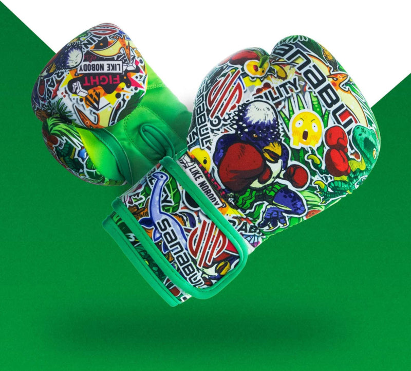 Sanabul Sticker Bomb Boxhandschuhe für Kinder - Dino Jungle