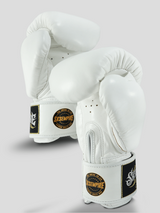 SKS Empire Muay Thai Boxhandschuhe - Echt Leder - Weiß / Gold