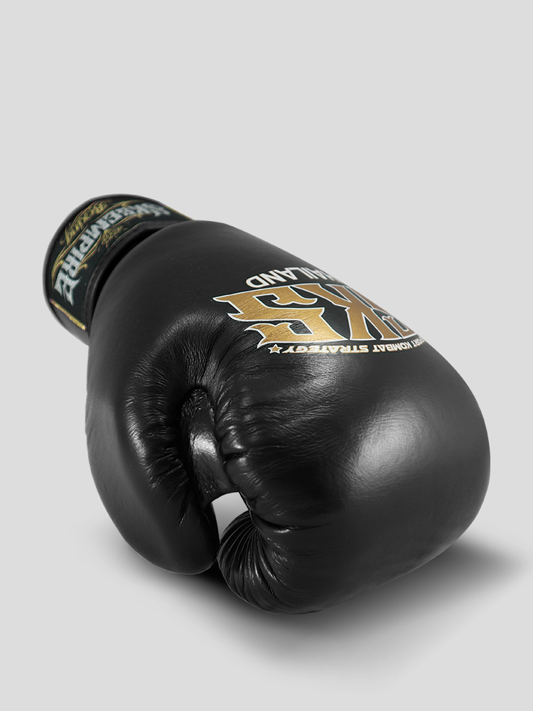 SKS Empire Muay Thai Boxhandschuhe - Echt Leder - Schwarz / Gold