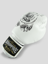 SKS Empire Boxhandschuhe - Sak Yant - Echt Leder - Weiß / Schwarz