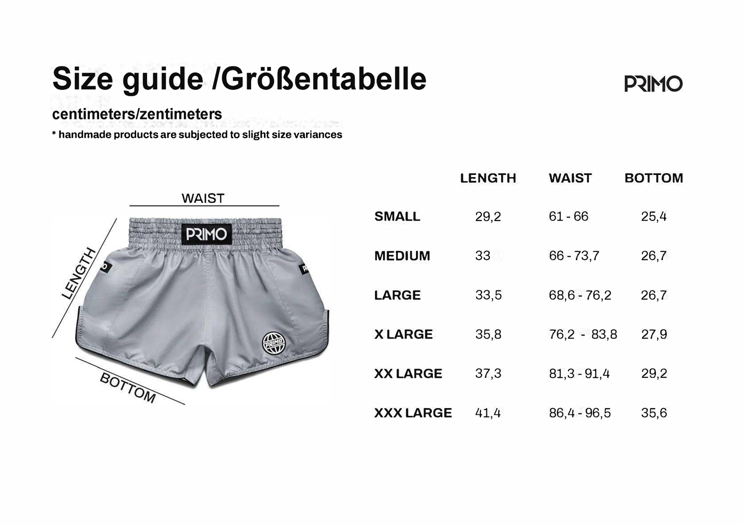 Primo Muay Thai Shorts - Alta Series - Tundra Grau