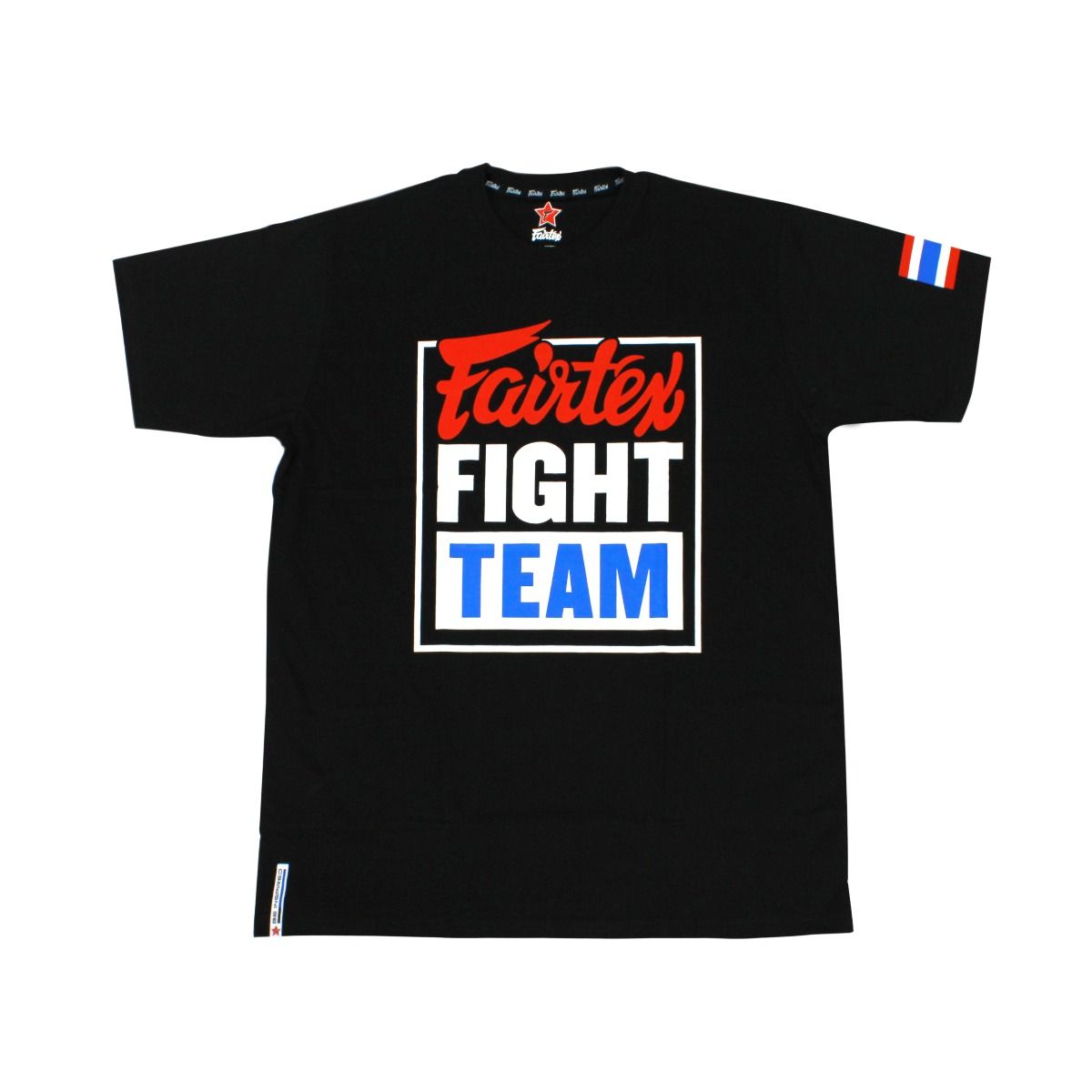 Fairtex Fight Team T-Shirt - Schwarz - Druck Weiß/Rot/Blau