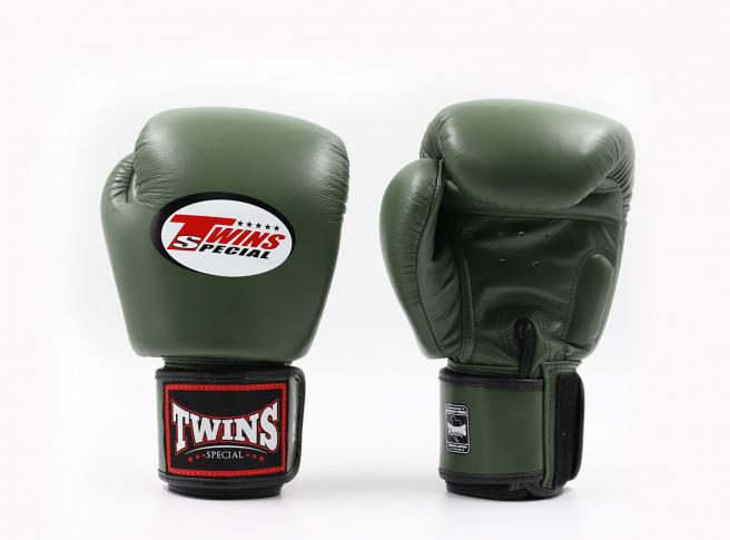 Twins Special BGVL 3 Boxhandschuhe - Echtes Leder - Olivgrün