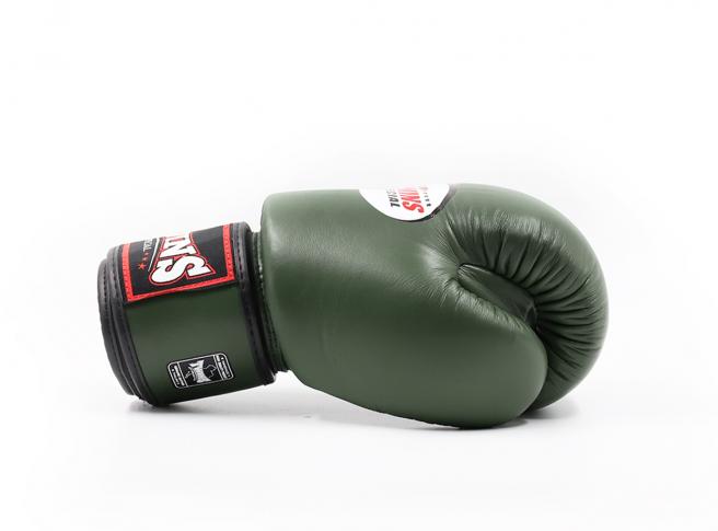 Twins Special BGVL 3 Boxhandschuhe - Echtes Leder - Olivgrün