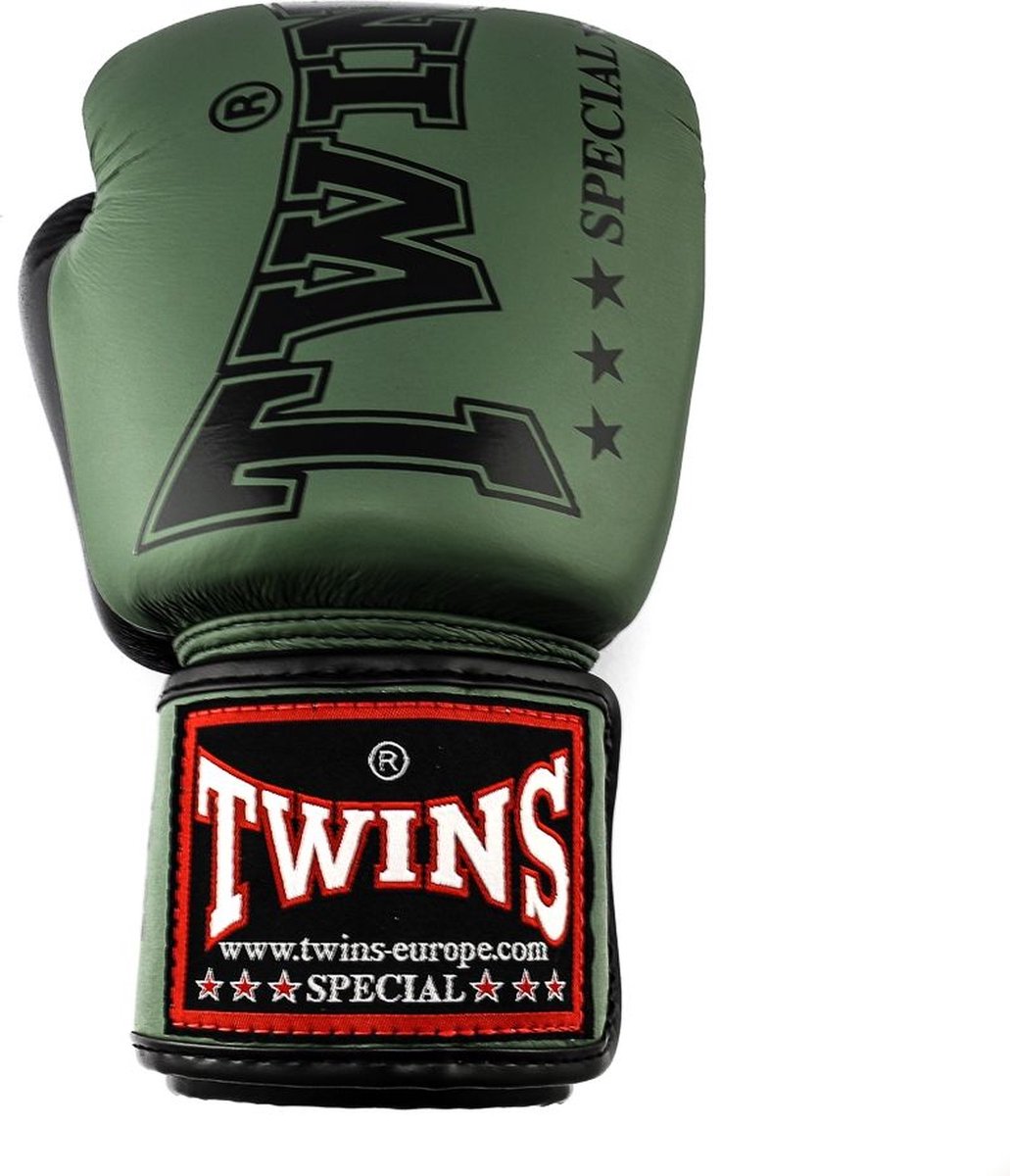 Twins Special BGVL 8 Boxhandschuhe - Echt Leder - Grün / Schwarz