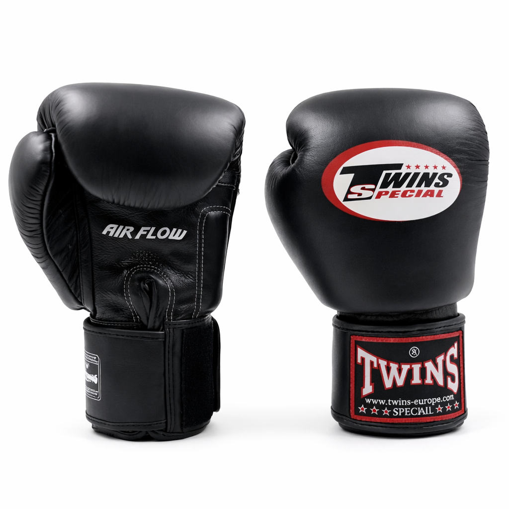 Twins Special BGVL 3 AIR Boxhandschuhe - Echtes Leder - Schwarz