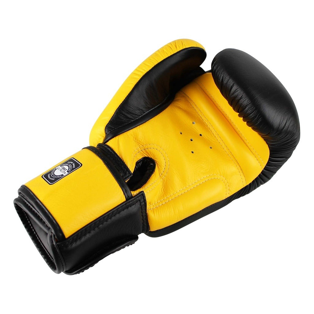 Twins Special BGVL 3 Boxhandschuhe - Echtes Leder - Schwarz / Gelb
