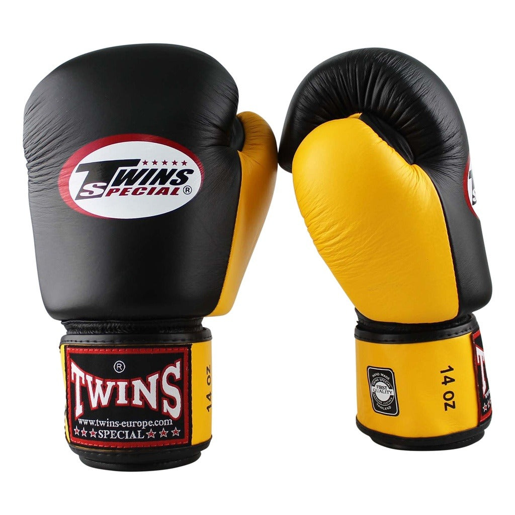 Twins Special BGVL 3 Boxhandschuhe - Echtes Leder - Schwarz / Gelb