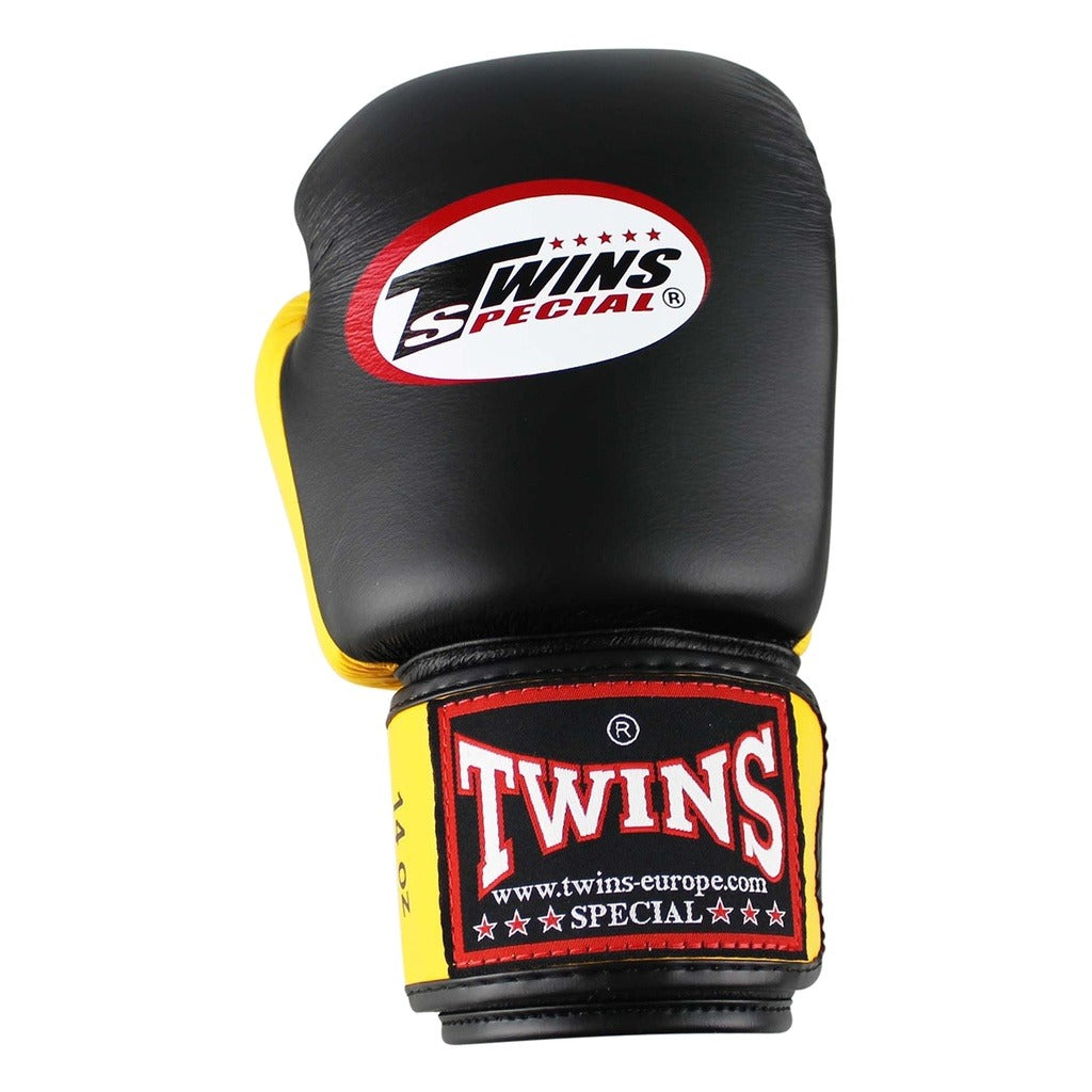 Twins Special BGVL 3 Boxhandschuhe - Echtes Leder - Schwarz / Gelb