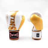 Twins Special BGVL 8 Boxhandschuhe - Echt Leder - Weiß / Gold